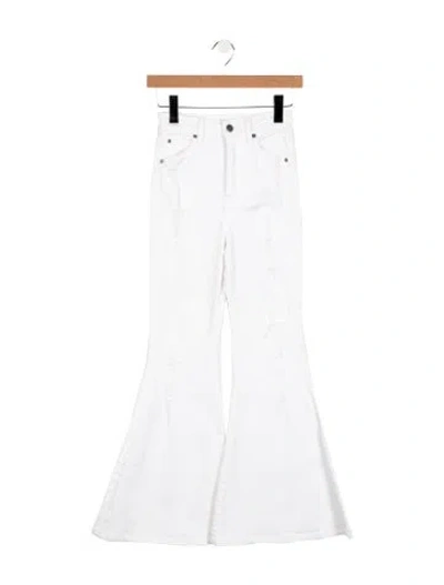 Pre-owned Cout De La Liberte High-rise Flared Jeans In White