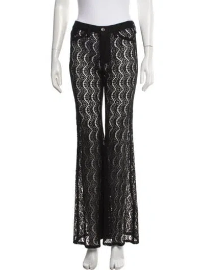 Pre-owned Cout De La Liberte Lace Pattern Flared Pants In Black