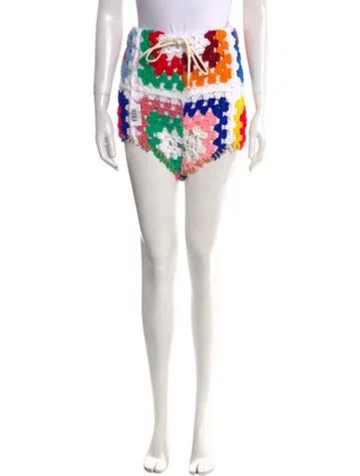 Pre-owned Cout De La Liberte Lace Pattern Mini Shorts W/ Tags In White
