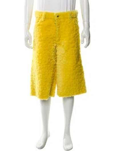 Pre-owned Cout De La Liberte Lambskin Athletic Shorts W/ Tags In Yellow
