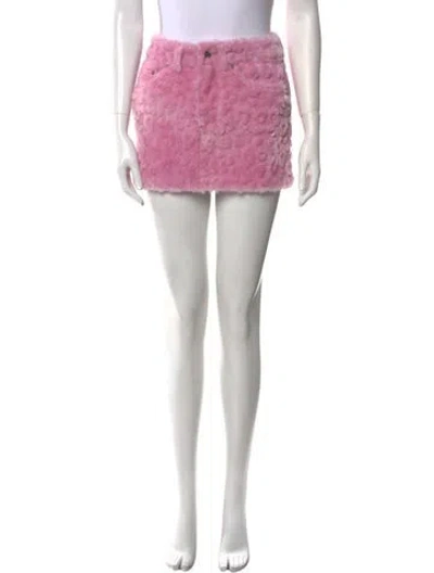 Pre-owned Cout De La Liberte Lambskin Mini Skirt In Pink