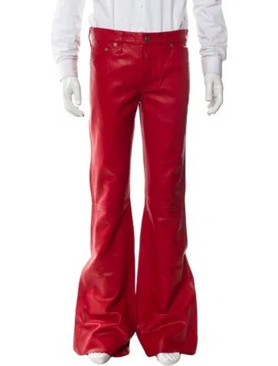 Pre-owned Cout De La Liberte Lambskin Pants W/ Tags In Red