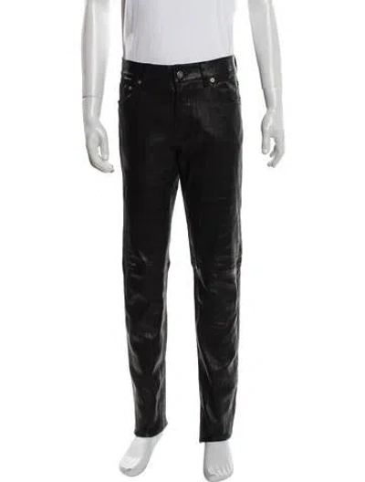 Pre-owned Cout De La Liberte Leather Pants In Black