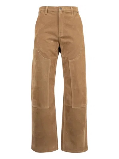 Cout De La Liberte Marshall Suede Carpenter Trousers In Neutral