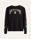 Cout De La Liberte Men's Crystal Flame And Skull Long-sleeve T-shirt In Black