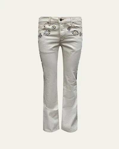 Cout De La Liberte Men's Jimmy Embellished Flare Jeans In Nat
