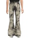 Cout De La Liberte Men's Jimmy Flared Cotton Tie-dye Jeans In Black
