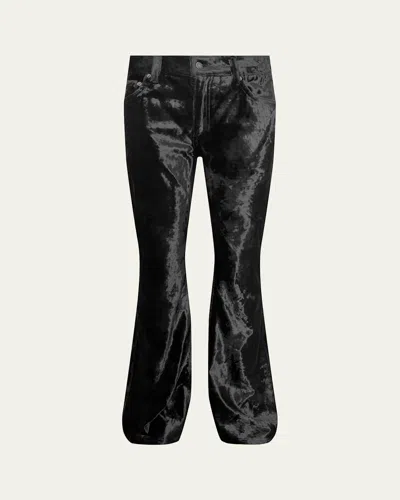 Cout De La Liberte Men's Jimmy Stretch Velvet Flare Jeans In Black