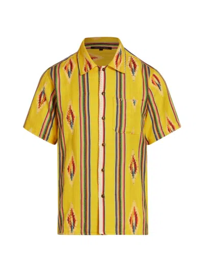 Cout De La Liberte Men's Robbie Striped Bowling Shirt In Neutral