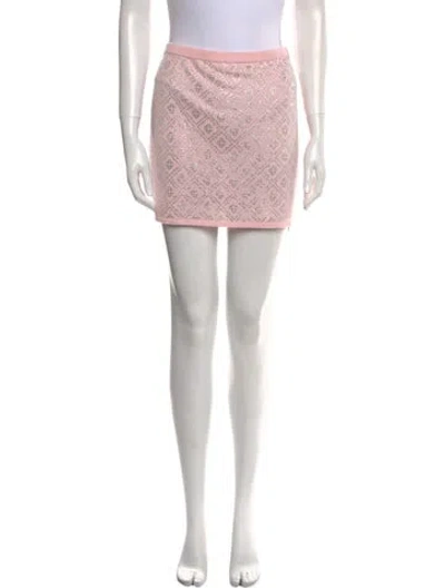 Pre-owned Cout De La Liberte Merino Wool Mini Skirt W/ Tags In Pink