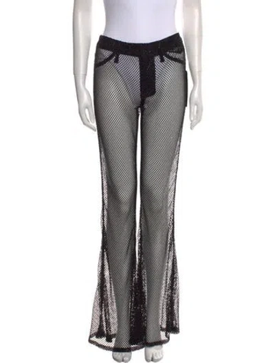 Pre-owned Cout De La Liberte Mesh Wide Leg Pants W/ Tags In Black