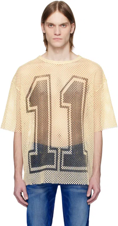 Cout De La Liberte Off-white Roosevelt Fisherman Og Net Football T-shirt In Natural