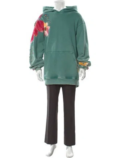 Pre-owned Cout De La Liberte Patterned Crew Neck Hoodie W/ Tags In Green