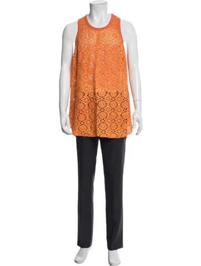 Pre-owned Cout De La Liberte Patterned Crew Neck T-shirt In Orange