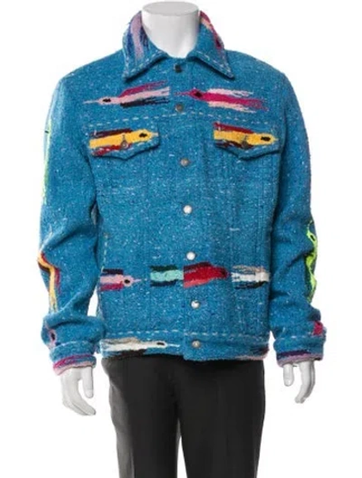Pre-owned Cout De La Liberte Patterned Jacket W/ Tags In Blue
