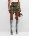 COUT DE LA LIBERTE PENELOPE CRYSTAL CAMO MINI SKIRT