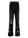 Cout De La Liberte Printed Corduroy Trousers In Black