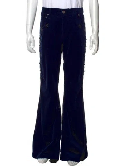 Pre-owned Cout De La Liberte Printed Pants In Blue