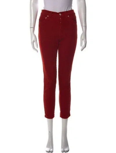 Pre-owned Cout De La Liberte Straight Leg Pants In Red
