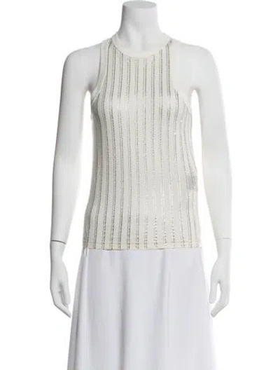 Pre-owned Cout De La Liberte Striped Crew Neck Top W/ Tags In Neutral