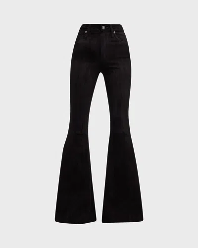 Cout De La Liberte Super High-rise Bell Flared Suede Pants
