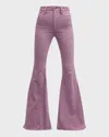 Cout De La Liberte Super High-rise Bell Flared Suede Pants In Mauve 775