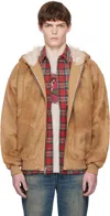 Cout De La Liberte Tan Dirty Mike Woven Canvas Lined Jacket In Brown