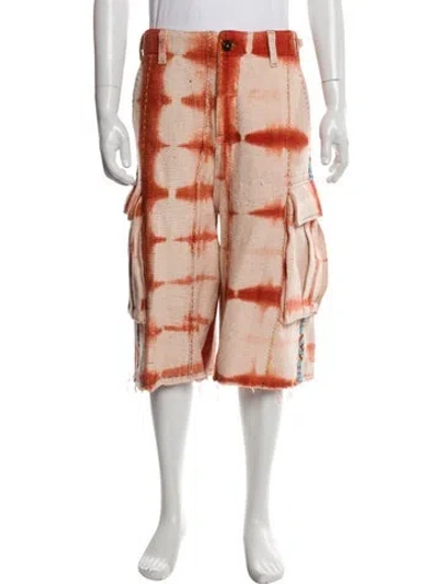 Pre-owned Cout De La Liberte Tie-dye Print Cargo Shorts In Neutral