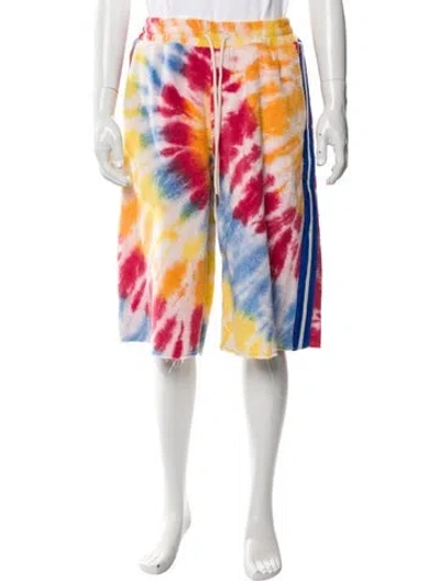 Pre-owned Cout De La Liberte Tie-dye Print Jogger Shorts W/ Tags In Yellow