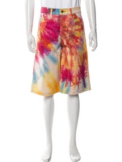 Pre-owned Cout De La Liberte Tie-dye Print Shorts W/ Tags In Yellow