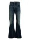 Cout De La Liberte Twisted Cotton Jeans In Blue