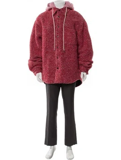 Pre-owned Cout De La Liberte Virgin Wool Parka W/ Tags In Red
