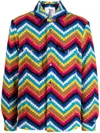 Cout De La Liberte Men's Charlie Multi-chevron Knit Overshirt In Multicolour