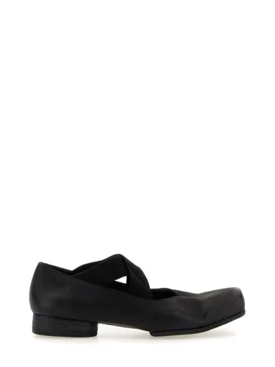Coutr.com 23mm Square-toe Leather Ballerina Shoes In Black