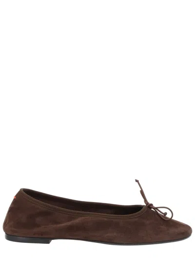Coutr.com Aeyde Oscar Leather Flats In Brown