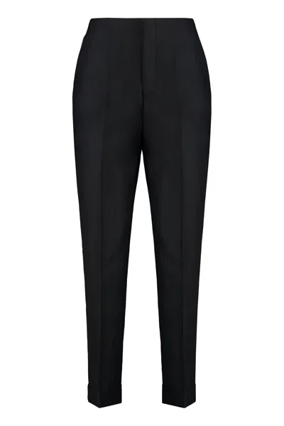 Coutr.com Alberta Ferretti Elegant Wool And Silk Wide-leg Pants In Black