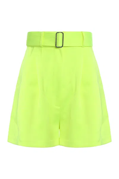 Coutr.com Alex Perry Haynes Belted High-waist Shorts In Green