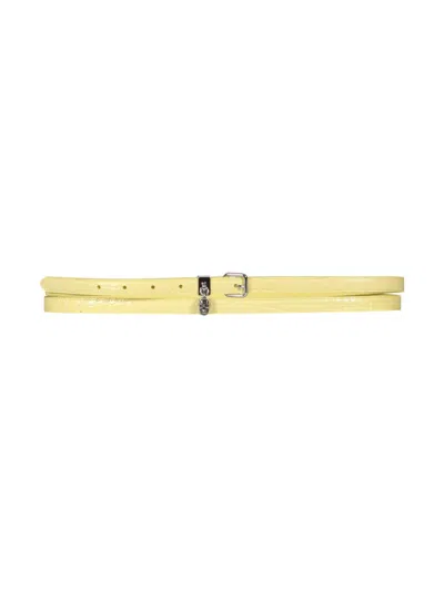 Coutr.com Alexander Mcqueen Double Belt With Skull And Pavè In Yellow