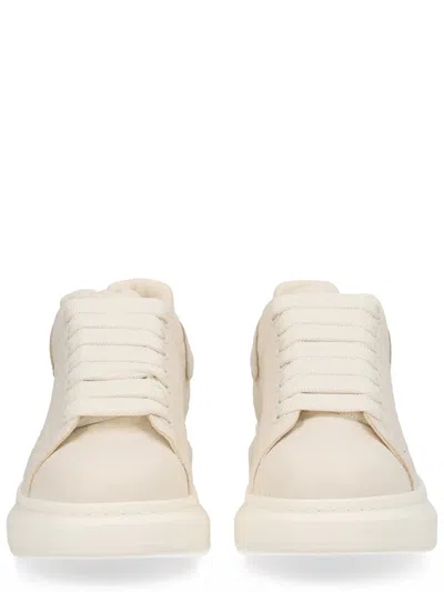 Coutr.com Alexander Mcqueen Leather Sneakers With Leather Heel In White