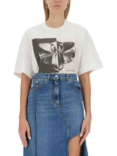 Coutr.com Alexander Mcqueen Photographic Orchid-print T-shirt In Multi