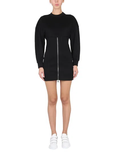 Coutr.com Alexander Mcqueen Zipped Long Sleeved Dress In Black