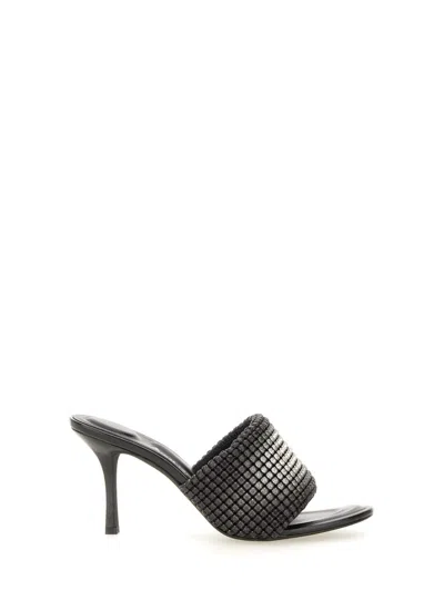 Coutr.com Alexander Wang Heiress 85mm Crystal Mules In Black