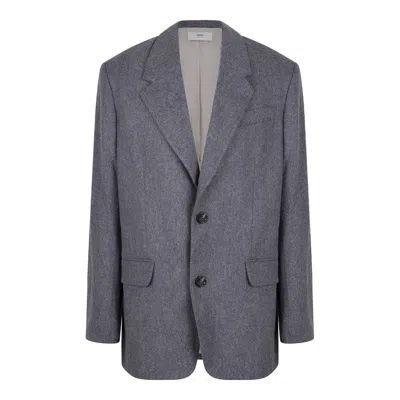 Coutr.com Ami Paris Wool Double-breasted Coat In Gray