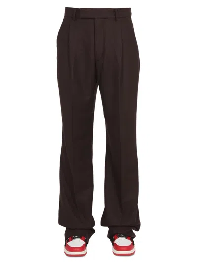 Coutr.com Amiri Wool Flannel Pants With Double Pleat In Brown