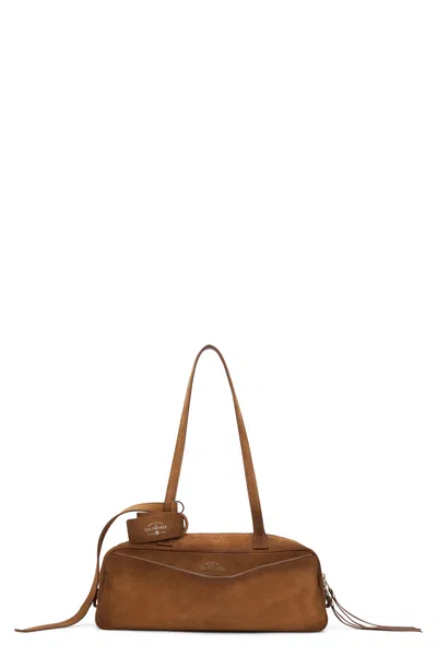 Coutr.com Balenciaga Carrie Bowling Bag Small In Waxed Suede Calfskin, Aged-silver Hardware In Pink