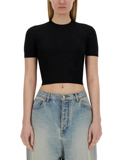 Coutr.com Balenciaga Stretch Viscose Blend T-shirt In Black