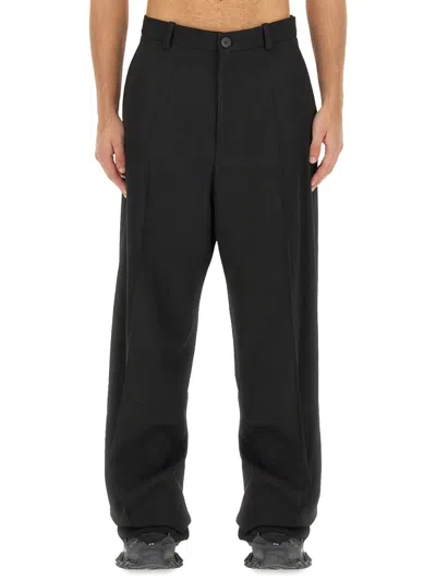 Coutr.com Balenciaga Wide-leg Wool Trousers In Black