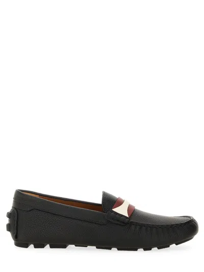 Coutr.com Bally Kerbs Driver In Grained Leather Wide Foot Morphology In Black