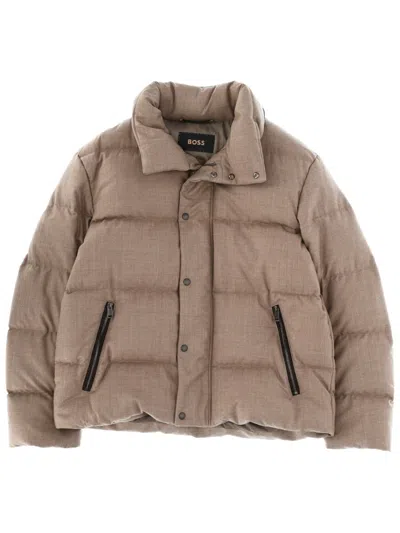 Coutr.com Boss Camel Belted Trench Coat In Virgin Wool In Sand