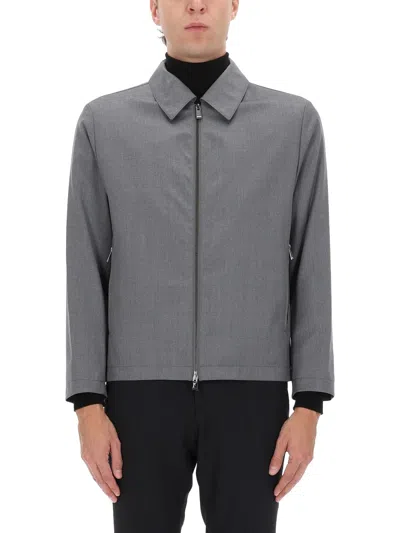 Coutr.com Boss Hanry Wing Zip-up Wool Blend Jacket In Gray